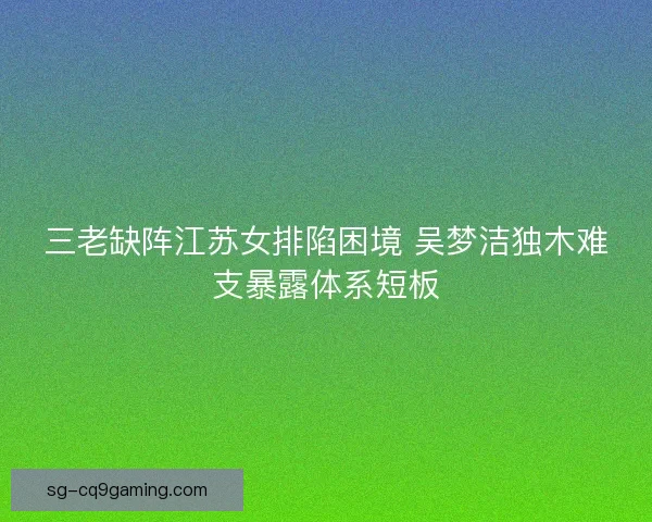 三老缺阵江苏女排陷困境 吴梦洁独木难支暴露体系短板